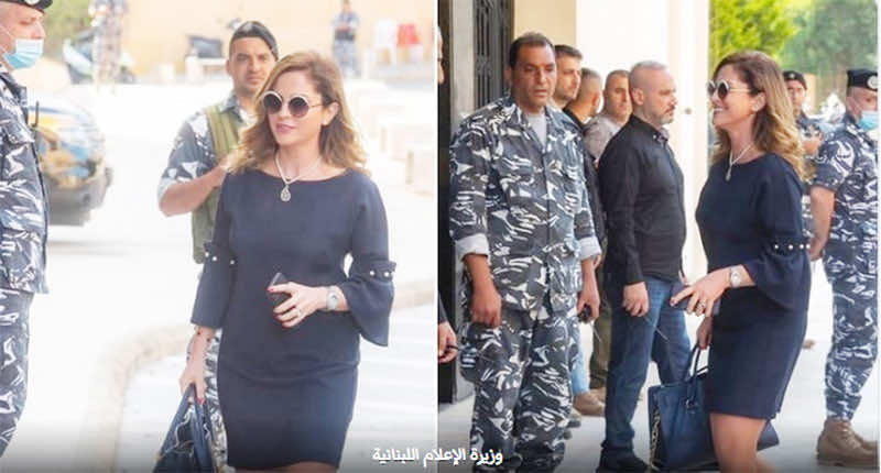 نظرات الرجال تلتهم وزير الاعلام اللبنانية
